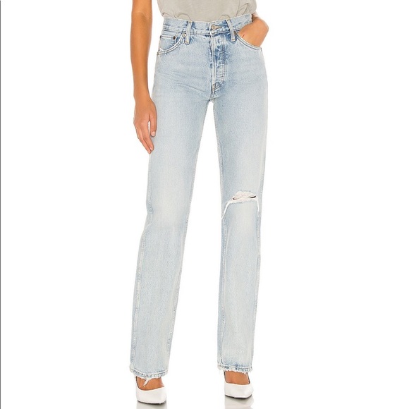 NWT RE/DONE Originals 90s High Rise Loose in Light Worn JEANS-size 28 - Picture 4 of 14
